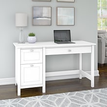 Bush Furniture Broadview 54W Computer Desk with Drawers, Pure White (BDD254WH-03)