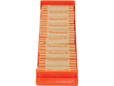 CONTROLTEK Quarters Coin Tray, 10 Compartments, Orange (560563)