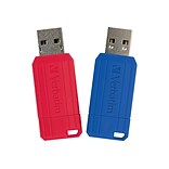 Verbatim PinStripe 128GB USB 2.0 Flash Drives, 2/Pack (70391)