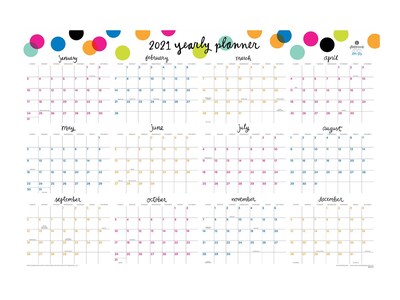 2020-2021 Blue Sky 24 x 36 Wall Calendar, Ampersand Dots, Multicolor (102487-A21)