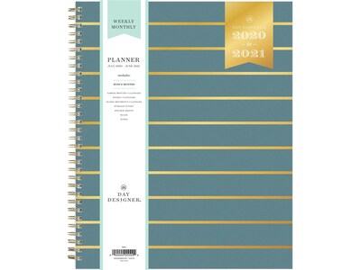 2020-2021 Blue Sky 8.5 x 11 Planner, Day Designer, Skinny Stripe Ocean (118317)