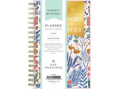 2020-2021 Blue Sky 3.63 x 6.13 Planner, Day Designer, Jungle Garden Blush (121590)