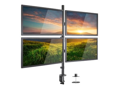 Mount-lt! Adjustable Quad Monitor Mount, Up to 32, Black (MI-2754)