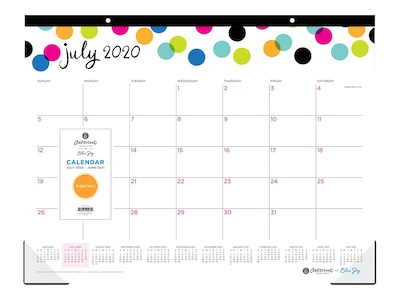 2020-2021 Blue Sky 17 x 22 Desk Pad Calendar, Ampersand Dots, Multicolor (100767-A21)