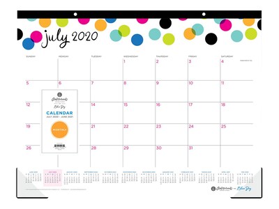 2020-2021 Blue Sky 17 x 22 Desk Pad Calendar, Ampersand Dots, Multicolor (100767-A21)