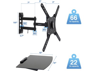 Mount-It! Wall Full-Motion TV Mount, 66 lbs. Max. (MI-894)