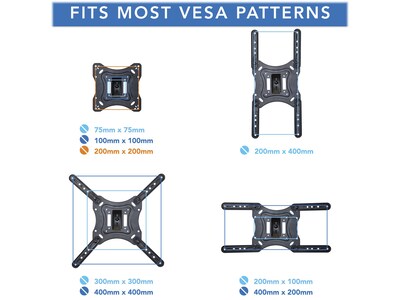 Mount-It! Wall Full-Motion TV Mount, 66 lbs. Max. (MI-894)