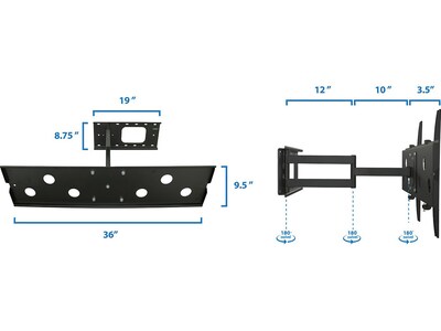 Mount-It! Full-Motion TV Mount, 220 lbs. Max. (MI-319L)