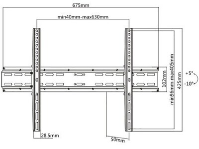 Mount-It! Tilt Wall TV Mount, 77 lbs. Max. (MI-13030XL)