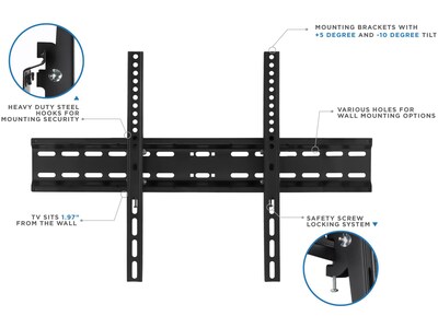 Mount-It! Tilt Wall TV Mount, 77 lbs. Max. (MI-13030XL)