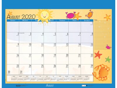 2020-2021 House of Doolittle 17 x 22 Desk Pad Calendar, Academic Seasonal Holiday Depictions, White (1395-21)