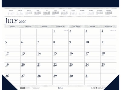 2020-2021 House of Doolittle 17 x 22 Desk Calendar, Academic Classic, White (155-21)