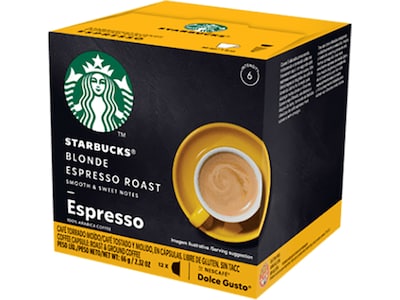 Starbucks NESCAFÉ Dolce Gusto Espresso Coffee Nescafe Capsules, Blonde Roast, 12/Box (NES43338)