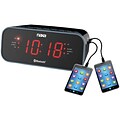 Naxa Nrc-182 Bluetooth Dual Alarm Clock Radio With 2 Usb Charge Ports (NAXRC182)