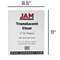 JAM Paper 8.5" x 11" Translucent Clear Vellum Paper, 17 lbs., 100 Brightness, 500 Sheets/Ream (1379)