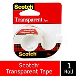 Scotch® Transparent Tape, w/Built in Refillable Dispenser, Crystal Clear Finish, Glossy, 1/2 x 12.5