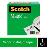 Scotch® Magic™ Tape Refill, Invisible, Write On, Matte Finish, 3/4 x 72 yds., 3 Core, 1 Roll, (810