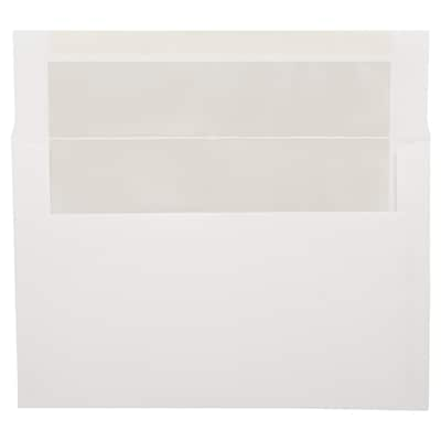 JAM Paper A9 Foil Lined Invitation Envelopes, 5.75 x 8.75, White with Ivory Foil, 50/Pack (532412546