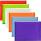 JAM Paper Plastic Expansion Envelopes with Zip Closure, Letter Booklet, 9.75 x 13, Assorted Colors,