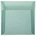 JAM Paper 6.5 x 6.5 Square Translucent Vellum Invitation Envelopes, Ocean Blue, 25/Pack (1592117)