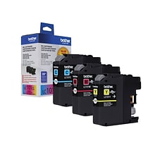 Brother LC1013PKS Cyan/Magenta/Yellow Standard Yield Ink Cartridge, 3/Pack