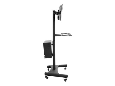 Mount-It! Metal Mobile A/V Cart with Swivel Wheels, Black (MI-7986)