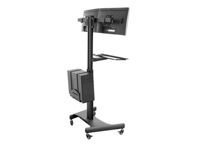 Mount-It! Metal Mobile A/V Cart with Swivel Wheels, Black (MI-7986)