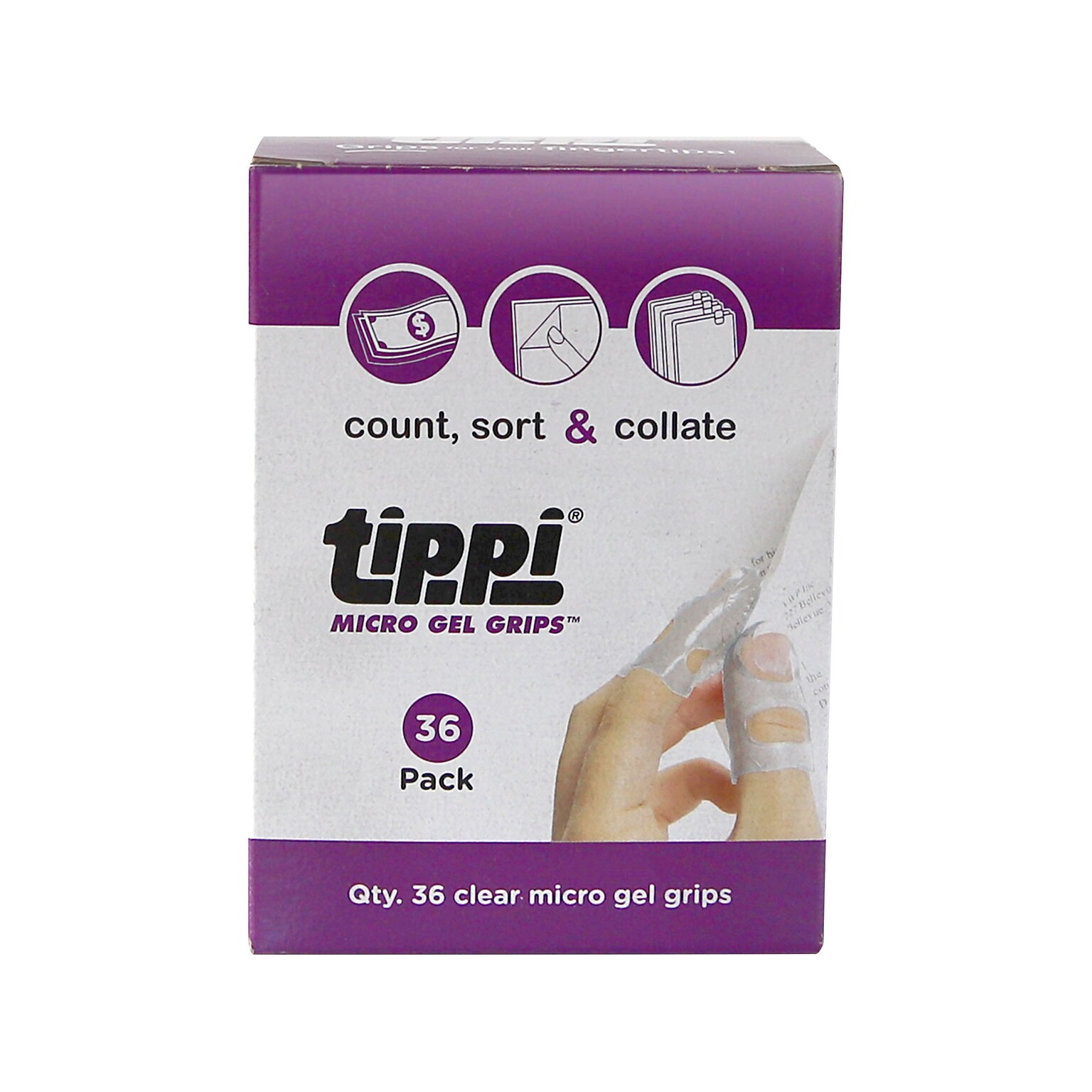 Tippi Finger Grip, Clear, 36/Pack (LEE61052)