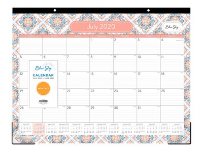 2020-2021 Blue Sky 17 x 22 Desk Pad Calendar, Lilou, Multicolor (119485)