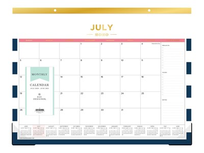 2020-2021 Blue Sky 17 x 22 Desk Pad Calendar, Blavy Stripe, Multicolor (118307)