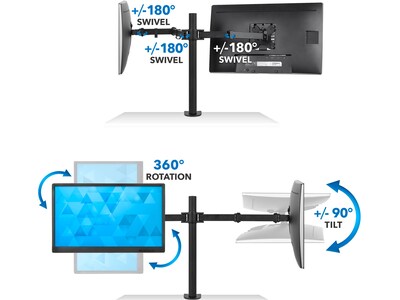 Mount-lt! Adjustable Full Motion Monitor Arm Mount, Up to 32" Monitor, Black (MI-2752L)