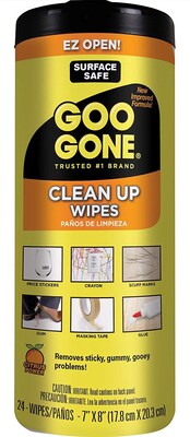 Goo Gone® Clean Up Wipes, 24 Wipes/Pk