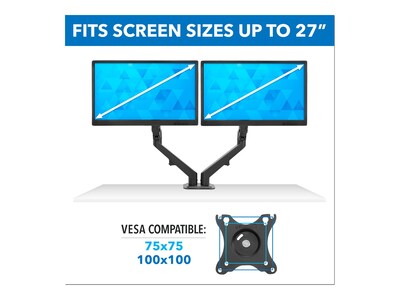 Mount-It! Adjustable Monitor Arm, Up to 27, Black (MI-5762)