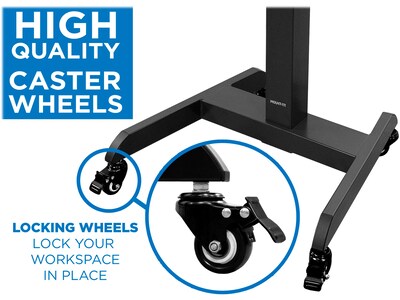 Mount-It! Metal Mobile Presentation Cart with Lockable Wheels, Black (MI-7982)