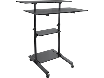 Mount-lt! 37-55 Adjustable Monitor Rolling Stand up Desk, Black (MI-7970B)