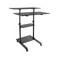 Mount-lt! 37-55 Adjustable Monitor Rolling Stand up Desk, Black (MI-7970B)