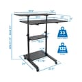 Mount-lt! 37-55 Adjustable Monitor Rolling Stand up Desk, Black (MI-7970B)