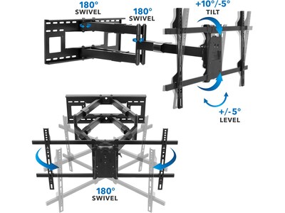 Mount-It! Full-Motion TV Wall Mount, 176 lbs. Max. (MI-392)