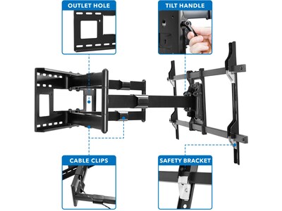 Mount-It! Full-Motion TV Wall Mount, 176 lbs. Max. (MI-392)