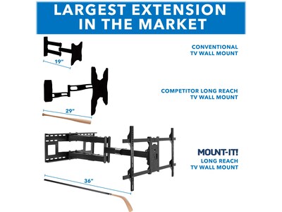 Mount-It! Full-Motion TV Wall Mount, 176 lbs. Max. (MI-392)