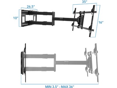 Mount-It! Full-Motion TV Wall Mount, 176 lbs. Max. (MI-392)