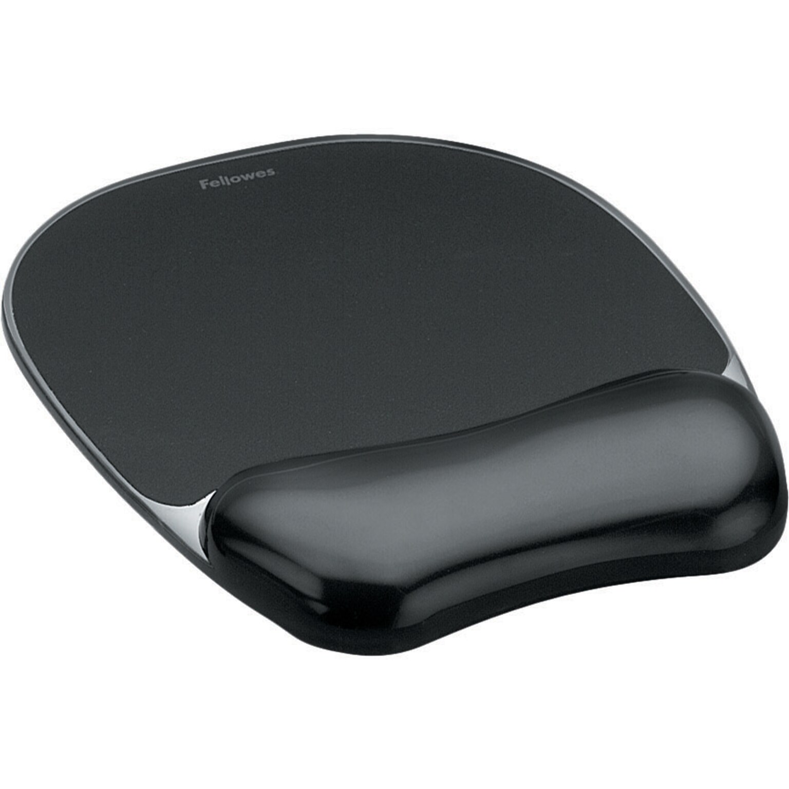 Fellowes Crystal Gel Mouse Pad/Wrist Rest Combo, Non-Skid Base, Black (9112101)