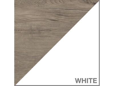 Bush Furniture Mayfield Rustic Hutch, Pure White/Shiplap Gray (MAH131GW2-03)
