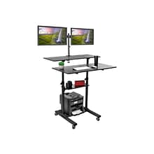 Mount-It! 37 - 55 Rolling Stand-Up Desk, Black (MI-7972B)