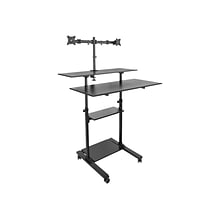 Mount-It! 37 - 55 Rolling Stand-Up Desk, Black (MI-7972B)