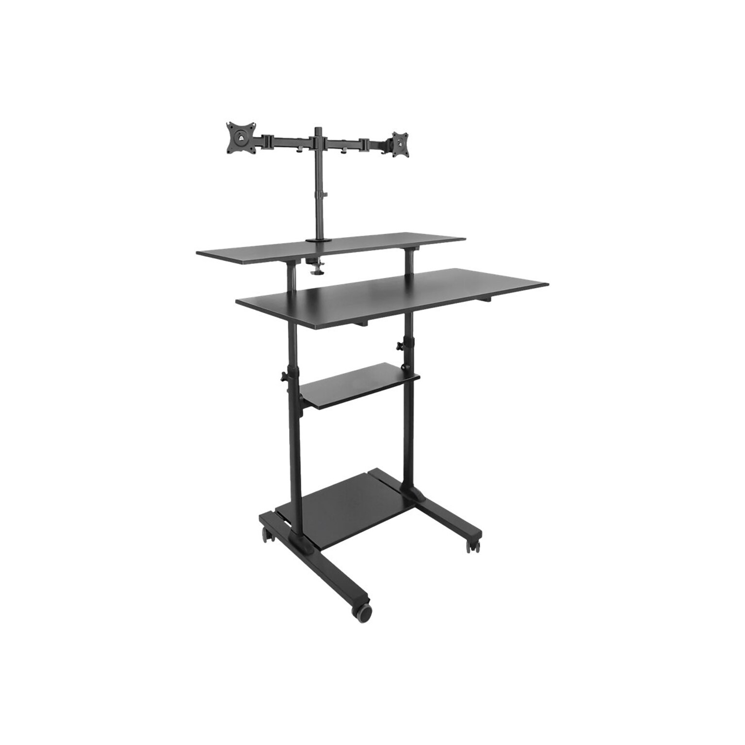 Mount-It! 39.5W Adjustable Steel Standing Desk with Dual Monitor Mount, Black (MI-7972B)