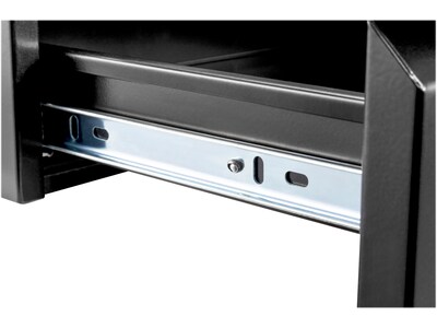 Mount-lt! Steel Under the Desk Mounting Component,  7.4"H x 20.2"W, Matte Black (MI-7291)