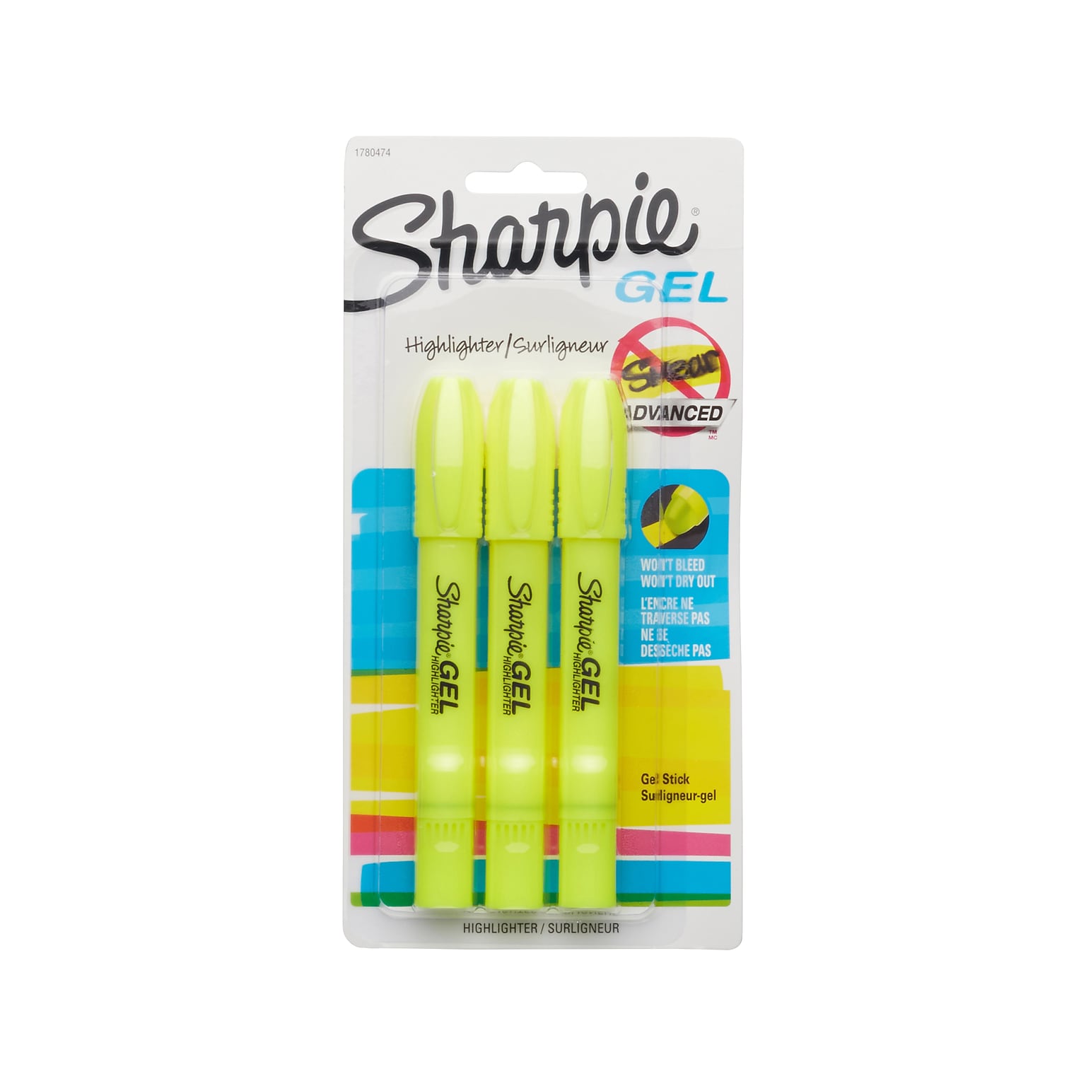 Sanford® Sharpie Gel Highlighter, Fluorescent Yellow (1780474)
