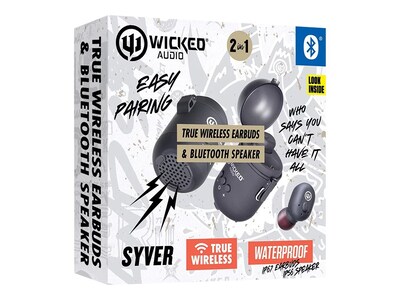 Wicked Audio Syver Wireless Bluetooth Stereo Earbuds, Black (WI-TW3850)