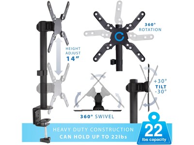 Mount-it! Single Monitor Desk TV Mount, 22lbs. Max. (MI-709)